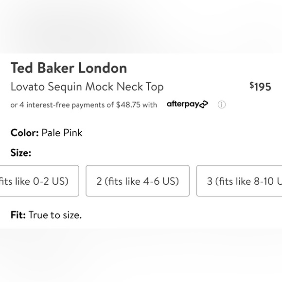 Ted Baker London - lovato sequin mock neck top size 2 - Picture 6 of 6